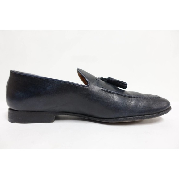 MAGNANNI Men Tassel Loafers Navy Blue Sz 7 M Medium Leather Apron-Toe main image 4